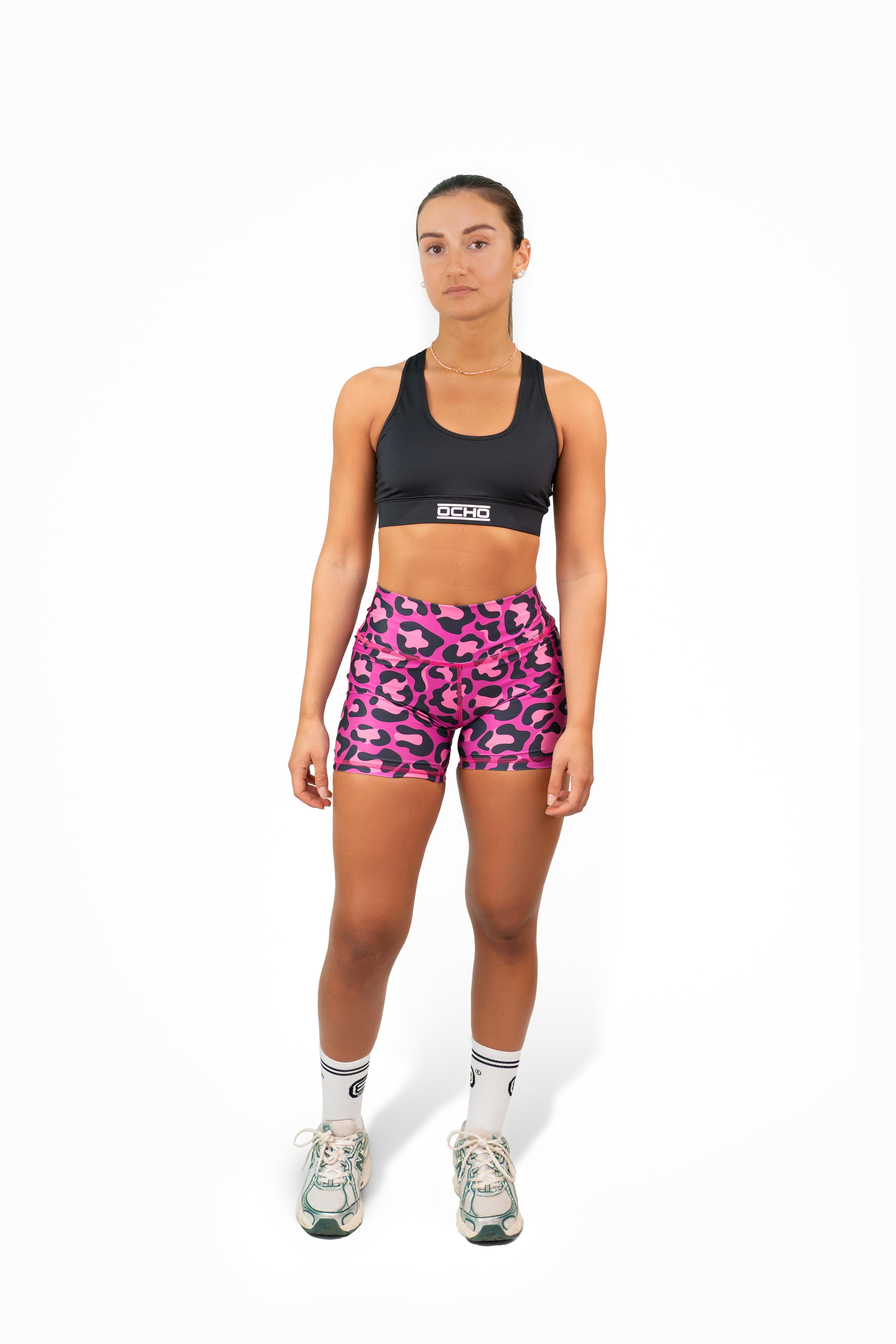 LEOPARDO ROSA - SHORTS CORTE CURVO