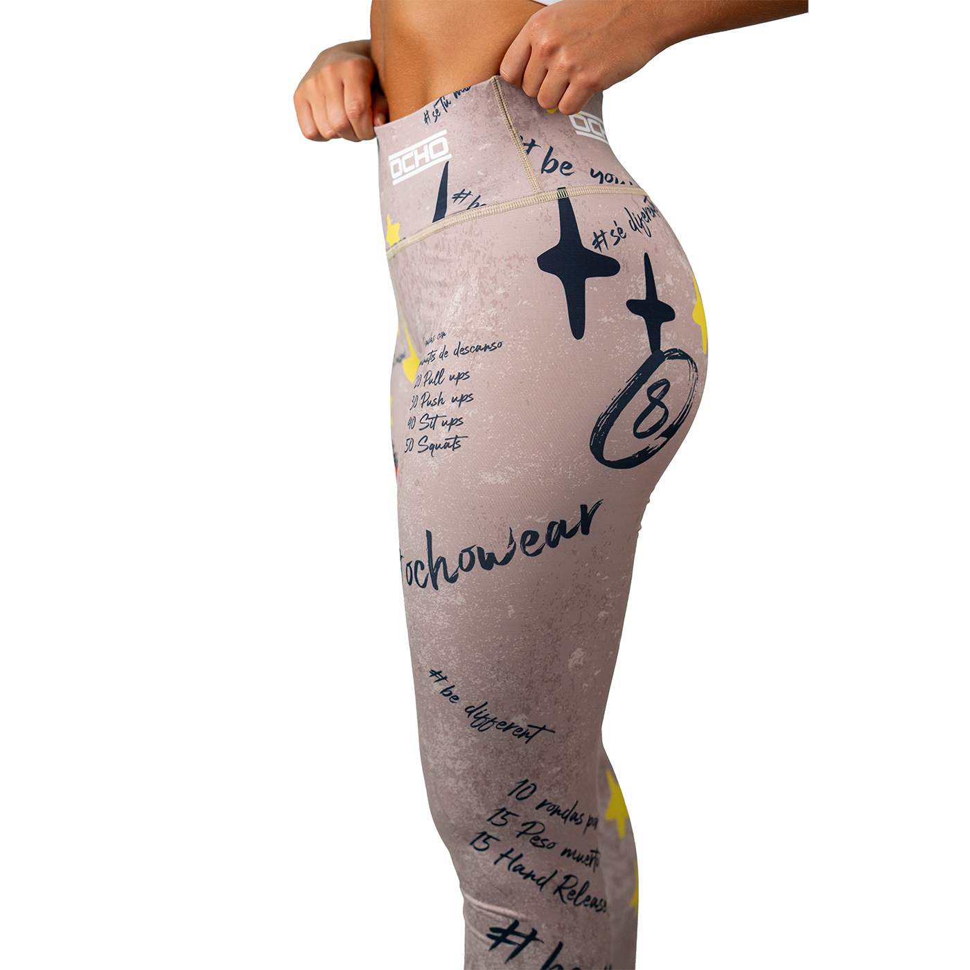 Pantalón deportivo elástico de compresión con diseño de vanguardia y tejido técnico transpirable