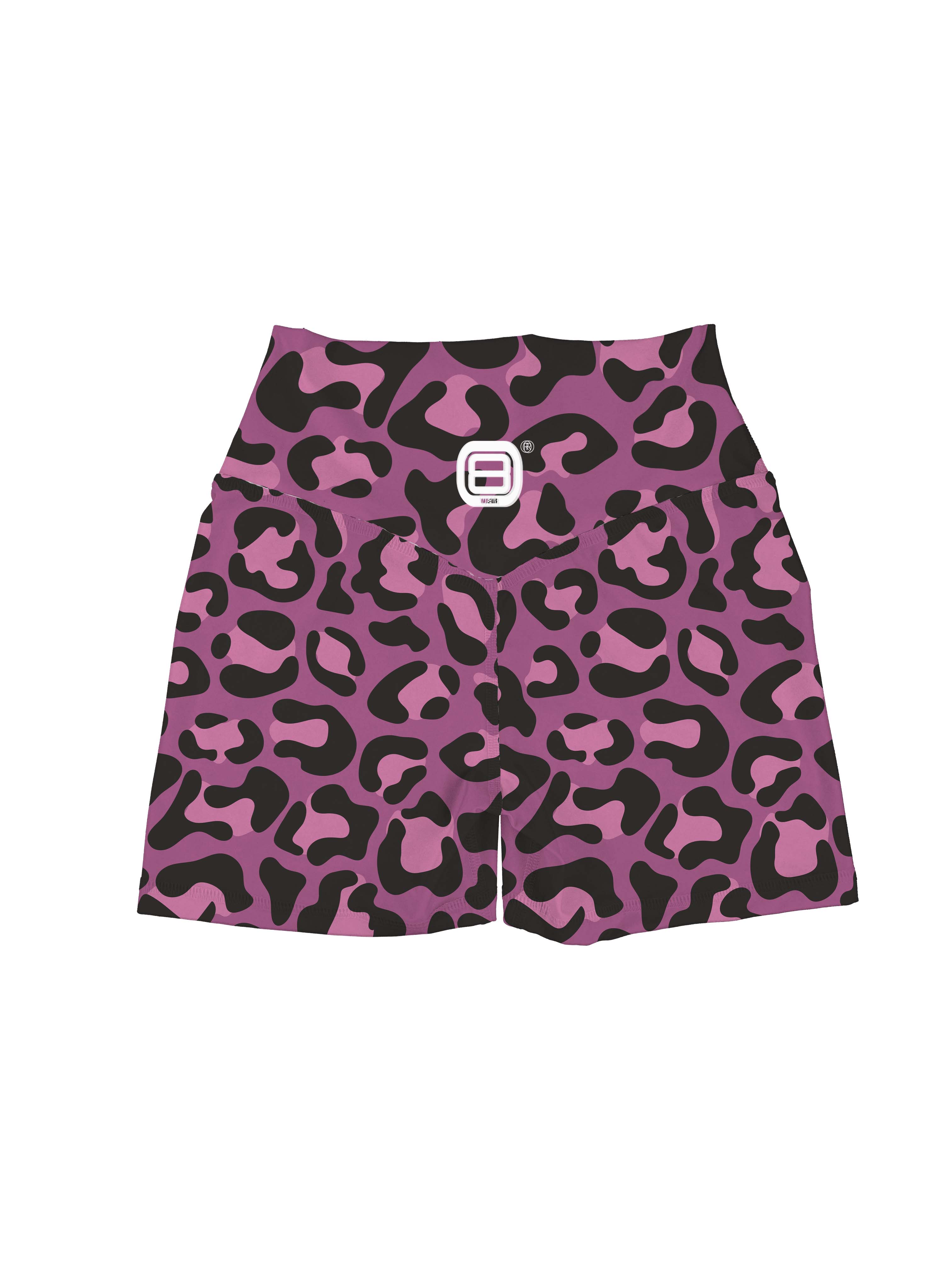 LEOPARDO ROSA - SHORTS CORTE CURVO